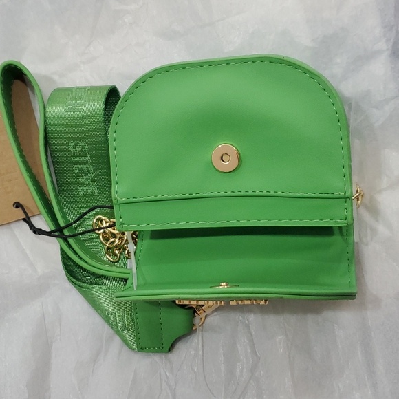 Steve Madden‎ bwaldo green flare wristlet belt bum bag with 3 removable straps - Picture 5 of 12